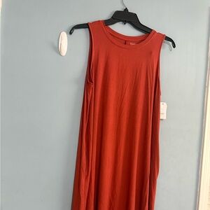 Time and Tru Women's Midi Dress in Rust